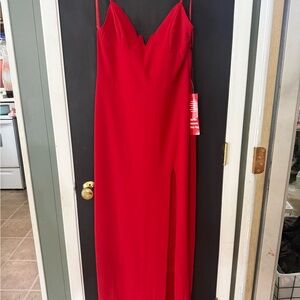 Elegant Red Spaghetti Strap Dress